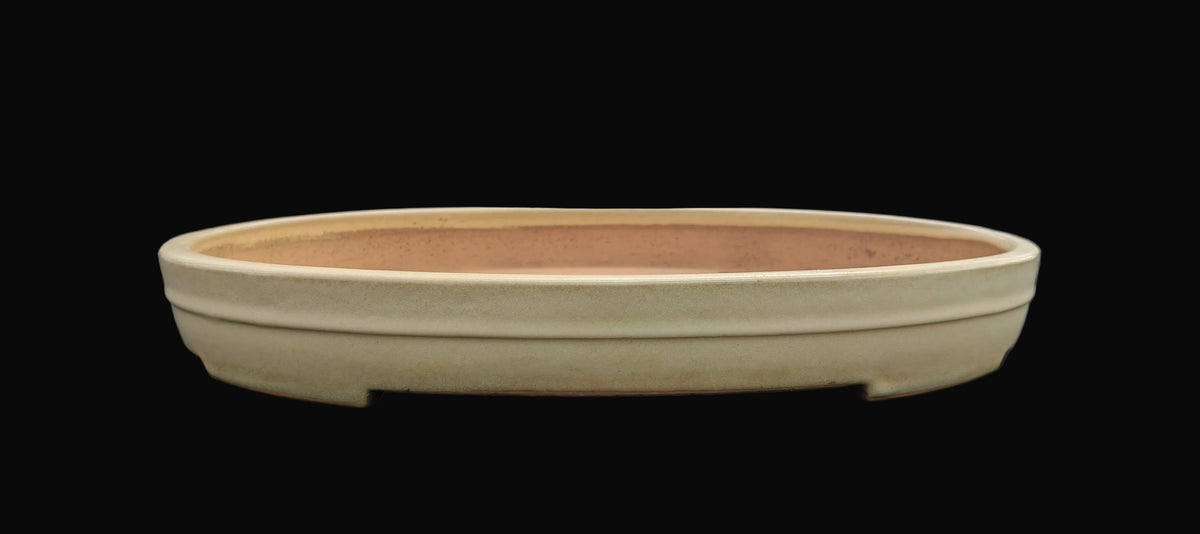 Vaso Ovale bianco crema, Tokoname, Yamafusa