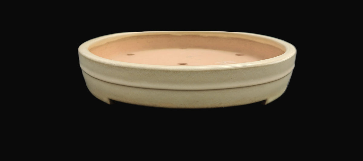 Vaso Ovale bianco crema, Tokoname, Yamafusa