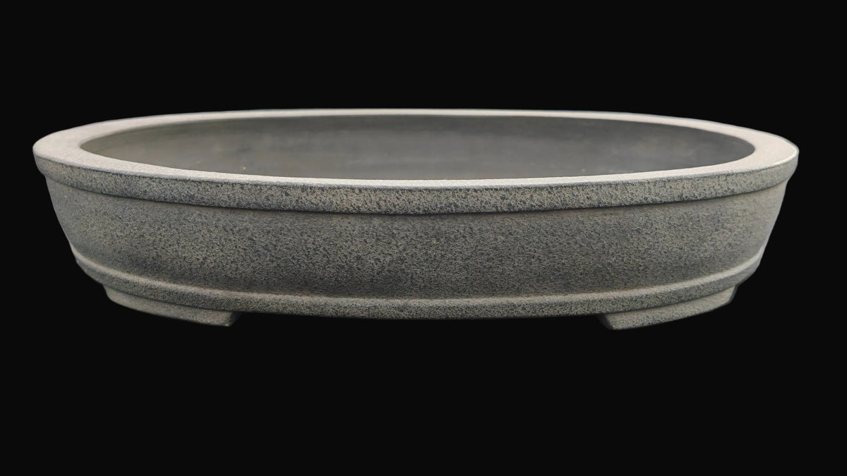 Vaso Ovale grigio scuro, Tokoname, Shibatakeizan